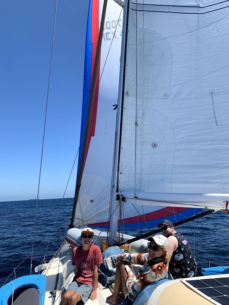 Under full sail offshore